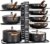 MUDEELA Pots and Pans Organizer Rack under Cabinet 14.55in Height, 8-Tiers Adjustable Pot Rack with 3 DIY Methods, Pot Lid Organizer inside Cabinet for Kitchen Pantry Organization and Storage