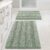 H.VERSAILTEX Sage Bathroom Rugs, Bath Mat Set of 2 Extra Thick Chenille Striped Pattern Shaggy Bath Rugs for Bath Room, Non Skid Bath Mats for Bathroom Floor (32 x 20 Plus 24 x 17 – Inches)