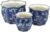 Galt International White & Blue Crane Round Fluted Floral Porcelain Ceramic Plant Flower Planter Pot Set of 3 (7.5″, 10″, 13″) Garden Pots Chinese Asian Design