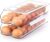 RoskDeewat Egg Holder for Fridge, Automatic Rolling Egg Container for Refrigerator, Stackable Fridge Organizers and Storage with Lid, Clear Plastic Egg Dispenser & Tray (2 Tier)