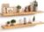 Floating Shelves 40″W x 8″D, Solid Elm Wood Shelves for Wall, 8 Inch Deep Floating Shelves for Home Storage & Display, Rustic Wooden Bathroom Shelves 40 Inch Long, Set of 2, Heavy-Duty Bookshelf