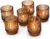 Kate Aspen Vintage Glass Tealight & Amber Votive Candle Holders (Set of 6) Rustic Fluted Candle Holder Set, Boho Home Decor, Wedding Table Centerpieces, Farmhouse Kitchen Table Decor