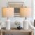 USumkky 20.5″ White Modern Ceramic Bedside Lamps Set of 2, Small Table Lamp for Bedroom Decor Farmhouse Nightstand Lamp for Living Room Office