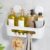 LEVERLOC Shower Caddy Suction Cup, Shower Organizer Removable Bathroom Shelf, Storage Suction Powerful Max Hold 22lbs Bathroom Caddy Waterproof Holder, White