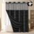 FADOTY No Hook Shower Curtain and Liner Set, Black Snap in Shower Curtain Ringless Chevron Tufted Cloth Waterproof Washable Fabric Bath Curtain with See Through Top Window for Bathroom Hotel 71″ x 74″