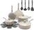GreenLife 16-Piece Nonstick Cookware Set, Non-Toxic Ceramic Pots and Pans Set, Durable Healthy Kitchen Essentials, Fast Heating, Induction Ready, Easy Clean Dishwasher Safe, PFAS-Free, Beige Taupe
