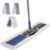 36″ Commercial Mop for Floor Cleaning, Masthome Heavy Duty Industrial Mop with 3 Pads, Professional Microfiber Mops with 60” Long Handle,Large Dust Mops for Office Garage Warehouse Factory Mall(Blue)