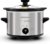 Elite Gourmet MST-250XS Electric Slow Cooker Ceramic Pot, Adjustable Temp, Entrees, Sauces, Stews & Dips, Dishwasher Safe Glass Lid & Crock, 1.5 Quart, Stainless Steel