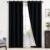 Yakamok 100% Blackout Curtains Black Room Darkening Thermal Insulated Window Curtain with 2 Thick Layers-Set of 2 Panels Grommet Top Drapes for Bedroom Living Room 52 Inches by 84 Inches Length