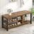 EXCEFUR Shoe Bench, Modern Wood Storage Bench for Entryway Hallway, Industrial Indoor Shoe Rack Bench Seat for Living Room Bedroom, 43.3 Inch Rustic Brown