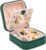 KElofoN Travel jewelry case Travel jewelry box Travel Jewelry Organizer Small box Gift for Girls Women with Mirror(Green)