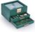 3-Layer Jewelry Box for Women, Jewelry Organizer with Glass Lid and Drawers, Jewelry Organizers and Storage for Necklaces, Rings, Earrings, Bracelets – White/Green/Black