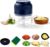 300ml Capacity Electric Garlic Chopper, Mini Portable Veggie Cutter, 4 Sharp Stainless Steel Blades Mini Electric Food Chopper, Compact Size, Easy to Clean, One-Touch Operation (Blue)
