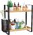 LEMIKKLE 2-Tier Wood Bathroom Counter Organizer with Basket,Waterproof Vanity Perfume Skincare Storage for Bathroom, Kitchen, Dresser