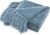 RECYCO Throw Blanket Soft Cozy Chenille Throw Blanket with Fringe Tassel for Couch Sofa Chair Bed Living Room Gift (Dusty Blue, 50” x 60”)