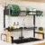 Kitsure Over The Sink Dish Drying Rack – 26.8″ to 33.9″x21.5″, Adjustable Sink Drying Rack for Kitchen Sink with Large Capacity, 2-Tier Dish Rack Over Sink with Multifunctional Baskets, Black