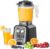 VEVOR Professional Blender, Commercial Countertop Blenders, 68 oz Jar Blender Combo, Stainless Steel 3 Functions, for Frozen Drinks, Shakes, Smoothies, Peree, and Crush Ice, Black
