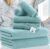 Towels for Bathroom – 100% Cotton | Lightweight | Thick | Soft, Quick Dry Towels, Bath Towel Set of 6 Large, 2 Bath 30″x56″, 2 Hand 18″x28″, 2 Washcloths 13″x13″, Luxury Shower Towel Set, Aqua Teal