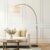Brightech Mason Arc Floor Lamp – Modern Corner Standing Lamp with Unique Hanging Drum Lamp Shade for Living Room – Bright Overhead, Curved Hanging Light for Bedroom. Library, Den – Bronze