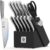 imarku 14-Piece Knife Block Set, Knife Set with Block and Build-in Sharpener, Japanese Stainless Steel Knife Set for Lasting Sharpness, Dishwasher Safe, Black