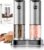Electric Salt and Pepper Grinder- Automatic Battery Pepper Mill Shakers Kitchen Essentials for New Home Adjustable Coarseness Upgraded Larger Capacity with Led for Housewarming Gifts