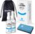 SmoTecQ Glasses Cleaner Kit – Alcohol-Free, Plant-Based Spray + Ultra-Soft Microfiber Cloths for Eyeglasses, Screens & Cameras – 2 x 2oz Spray Bottles + 2 Cloths + Travel Pouch Set
