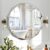 Krymnar 30×30 Inch Round Beveled Bathroom Mirror, Circle Frameless Copper-Free Silver Mirror, Modern Vanity Mirror, Decorative Wall Mirrors for Restroom, Bedroom, Living Room, Bathroom, Entryway