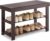 NEWBULIG Shoe Rack Bench, 3-Tier Bamboo Shoe Organizer, Wooden Entryway Storage Bench, 286 lb Load Capacity, 11.2×27.6×17.9 Inches, for Entryway Bathroom Bedroom Balcony, Brown