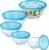ENVTEK Thick Glass Mixing Bowls with Airtight Lids Set, 5-Piece Nesting Bowls for Baking & Meal Prep, BPA Free, Dishwasher Safe, 0.5/0.8/1.6/2.7/4.4 Quart – Blue