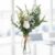 Artificial White Rose Flowers with Glass Vase, Faux Eucalyptus Stems and Berry Bouquet, Silk Floral Arrangement for Home Table Decor, Farmhouse Wedding Centerpieces, Office Shelf Decorations