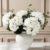 Real Touch White Faux Hydrangea And Eucalyptus Arrangement, Faux Floral Arrangements, Hyper Realistic Artificial Flowers, White Centerpieces For Kitchen Dining Coffee Table Decor (Vase Not Included)