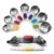 Spring Chef Magnetic Measuring Cups & Spoons Set, Patented, Strong N45 Magnets, Heavy Duty Stainless Steel Fits in Spice Jars for Baking & Cooking, BPA Free, Set of 15 with Leveler, Multicolor