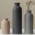 Modern Ceramic Vase Set, Black Ribbed Matte Design, 3-Piece Decorative Vases for Home, Living Room, Office (Black Mix)