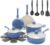 GreenLife 16-Piece Nonstick Cookware Set, Non-Toxic Ceramic Pots and Pans Set, Durable Healthy Kitchen Essentials, Fast Heating, Induction Ready, Easy Clean Dishwasher Safe, PFAS-Free, Slate Blue