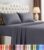 Queen Size Sheet Set – 4 Piece Bed Sheets, Soft and Breathable Microfiber, Includes 1 Fitted Sheet, 1 Flat Sheet and 2 Pillowcases – Oeko Tex (Grey)