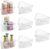 Oubonun Lazy Susan Organizers Set of 8, 10.2”x 9.4”x 4” Plastic Transparent Kitchen Cabinet Storage Bins with Handle, 4″ Deep Container, 1/8 Wedge – Food Safe, without BPA