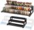 3-Tier Spice Rack Organizer for Kitchen Cabinet or Pantry, 16″-29″ Expandable Spice Organization Shelf, Seasoning Organizer, Metal Display Shelf, Slip-Resistant Design for Jars and Bottles, Black