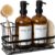 Dish Soap Dispenser for Kitchen, 16.9 fl oz Amber Hand and Dish Soap Dispensers, Kitchen Soap Dispenser Set with Sponge Holder, Brush Holder and Loofah Sponge, Countertop Sink Organizer Accessories