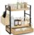2-Tier Bathroom Counter Organizer with Drawer and Basket, Wood Countertop Organizer for Storage, Skincare Organizers for Vanity, Counter Shelf for Bathroom Organization