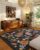 8×10 Area Rugs for Living Room: Washable Rug Non Slip Low Pile Soft Faux Wool Non Shedding Vintage Floral Large Carpet for Bedroom Dining Room Kitchen Nursery Under Table Home Office Farmhouse Indoor