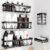 YASONIC Shower Caddy Adhesive, 100% Rustproof Shower Organizer with Soap and Toothbrush Holder, Large Capacity Shower Shelves for Inside Shower, No Drill Shower Storage for Home (5 Pack Black)