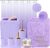 XLHOMO Bathroom Accessory Set–Bathroom Sets with Shower Curtain and Rugs, Non Slip Bathroom Rugs Super Absorbent, Light Purple Ombre Shower Curtain with Hooks, Lavender Bathroom Sets Complete for Home