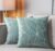 YONGLIU Pack of 2 Velvet Cushion Cases Decorative Gold Foil Geometric Pattern Soft Square Throw Pillow Covers for Modern Homes Couch Sofa Bedroom Living Room Car(Light Blue and Gold, 18“X18”)