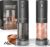 ThermoMaven Electric Salt and Pepper Grinder Set, 110ml Larger Rechargeable Automatic Salt and Pepper Mill Grinder with 6 Adjustable Coarseness, Electric Salt and Pepper Shakers, LED, Gun Grey