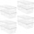 Vtopmart 8pcs Clear Organizers and Storage Bins with Lids, Stackable Plastic Storage Containers with Handles for Fridge, Freezer, Pantry, Cabinet, Kitchen Organization