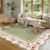 Lahome Floral Scalloped Rug 5×7, Green Rugs for Living Room Ultra-Thin, Vintage Boho Washable Area Rug 5×7 Soft Bedroom Rugs Non-Slip Throw Carpet for Farmhouse Dining Room Playroom Ariele