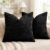 decorUhome Chenille Throw Pillow Covers 20×20 Set of 2, Square Decorative Pillow Covers with Zipper for Couch, Sofa, Living Room, Black