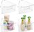 Oubonun Lazy Susan Organizers Set of 4, 10.2”x 9.4”x 4” Plastic Transparent Kitchen Cabinet Storage Bins with Handle, 4″ Deep Container, 1/8 Wedge – Food Safe, without BPA
