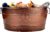BREKX Indestructible Metal Dog Toy Bin – Copper Galvanized Storage Bin with Handles, Puppy Basket for Dog Storage, Blankets, & Leashes, Paw Pet Toy Box (25-Quart)