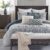 Madison Park Comforter Cotton Clipped Jacquard, Oversized Comforters King Size Bed, All Season Down Alternative Overfilled King Size Comforter, Essence, King/Cal King, Blue 9 Piece